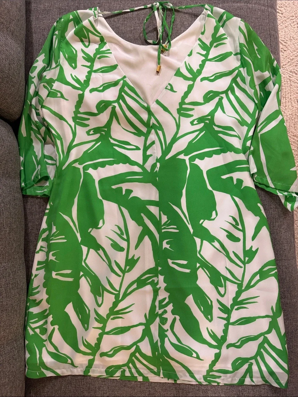 Lily Pulitzer for Target Green & White Tropical Print Shift Dress Size L - Picture 2 of 3